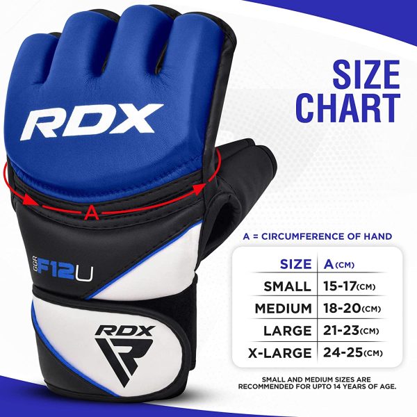 RDX MMA Gloves for Grappling Martial Arts Training, D. Cut Open Palm Maya Hide Leather Sparring Mitts, Perfect for Cage Fighting, Combat Sports, Punching bag, Muay Thai and Kickboxing - Image 4