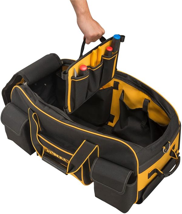 Dewalt DWST1-79210 Duffel Trolley Bag with Wheels, Yellow/Black, Large 26-Inch - Image 5