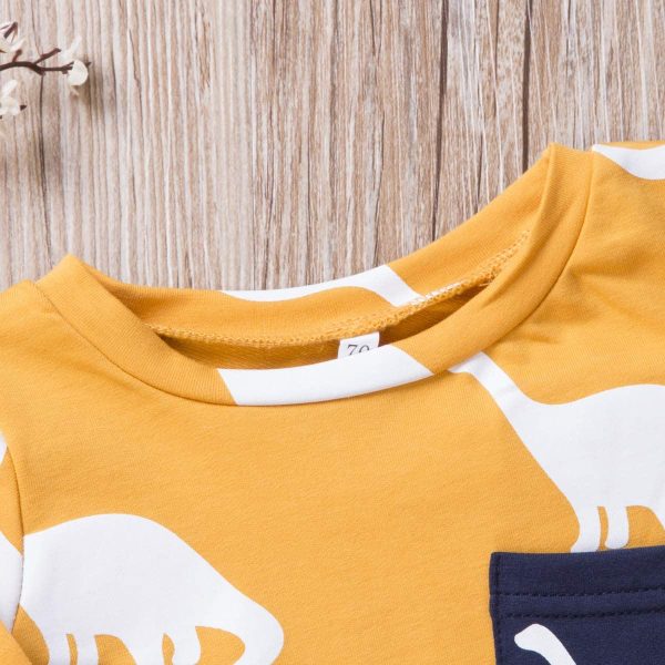 ICNGLKSND Toddler Baby Boy Summer Clothes Letter T-Shirt Cool Tops+Camouflage Pants Outfit Set Letter Toddler Long Sleeve - Image 3