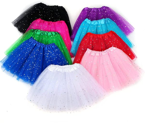 KEREDA Girls Tutu Skirts Sparkle Sequin Princess Dresses 3 Layers Ballet Dance Toddler Baby Tulle Star Costume for Girls 2-8T - Image 3