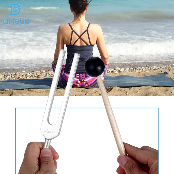 Dreld 528 Hz Tuning Fork with Silicone Hammer and Bag for DNA Repair Healing, Sound therapy, Perfect Healing, Musical Instrument, Balancing, Healers, Vibration - Image 3