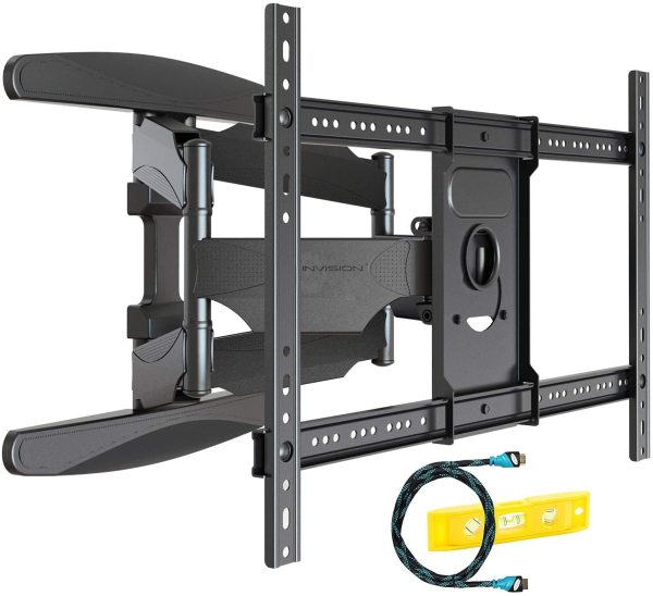 Invision Ultra Strong TV Wall Bracket Mount Double Arm Tilt & Swivel for 37-70 Inch (94-178cm) LED LCD OLED Plasma & Curved Screens - Up to VESA 600mm(w) x 400mm(h) - Max Load 50kg (HDTV-DXL)