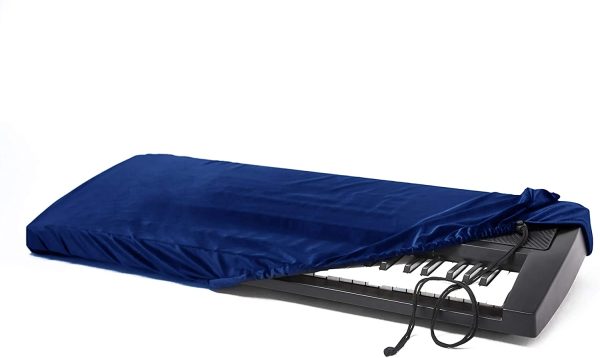 Piano Keyboard Dust Cover for 61-76 Keys Elastic Cord and Stretchable soft velvet dustproof cover blue - Image 8