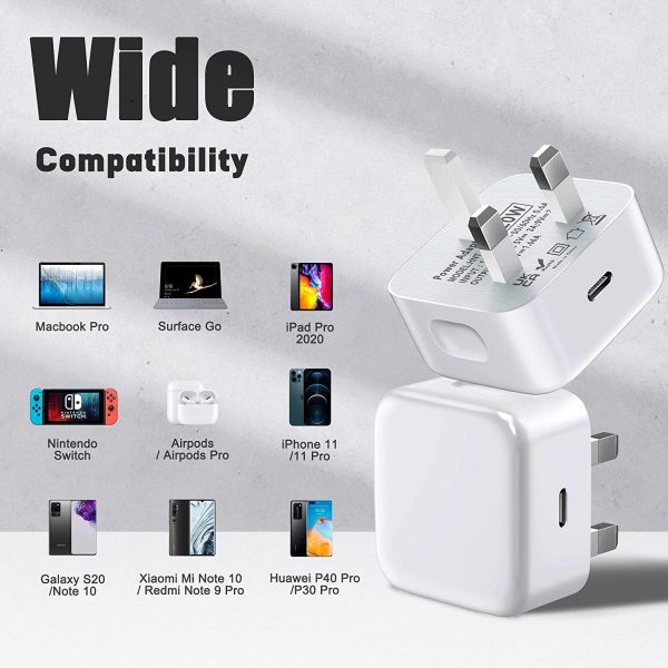 iPhone 13 Charger 2-Pack USB C 20W Fast Charger [Apple MFi Certified] Type C Power Wall Charging for iPhone 13/13 Mini/13 Pro/13 Pro Max 12/12 Mini/12 Pro/12 Pro Max 11 SE 2020, iPad, AirPods Pro - Image 6