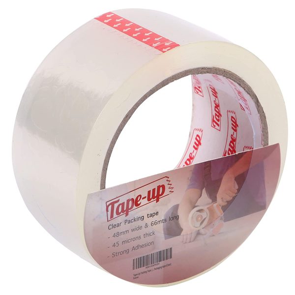 Tape-Up Packing Tape | Parcel Tape Single roll | 1 roll | 48MM x 66M |Strong, Thick and Secure | Water resistant | Packing cartons | Moving homes | Parcel tape | Packaging tape (Clear) - Image 4