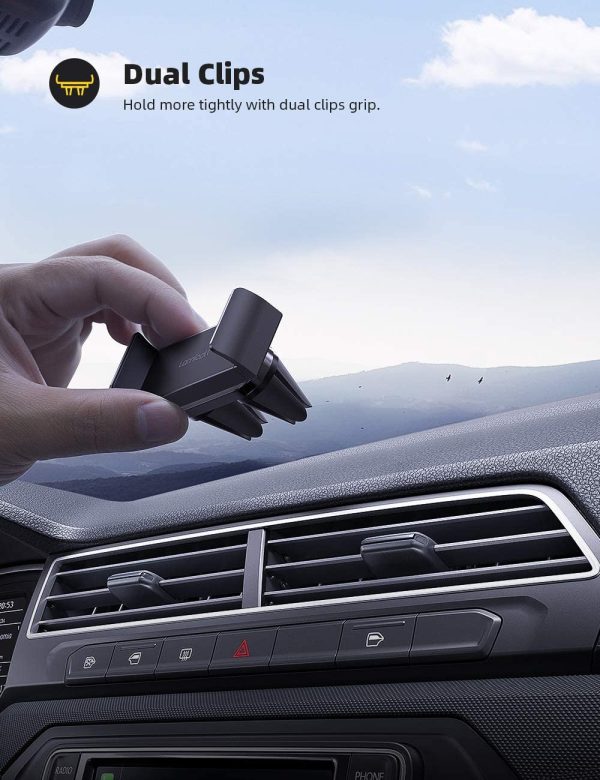 Lamicall Car Phone Holder, Universal Vent Mount - 360 Rotating Air Vent Cradle Stand for iPhone 13, 13 Pro, 12 Pro Max Mini, 11 Pro, Xs Max, XR, X, 8, 7, Samsung S10 S9, Huawei, Mobile Phones - Black - Image 2