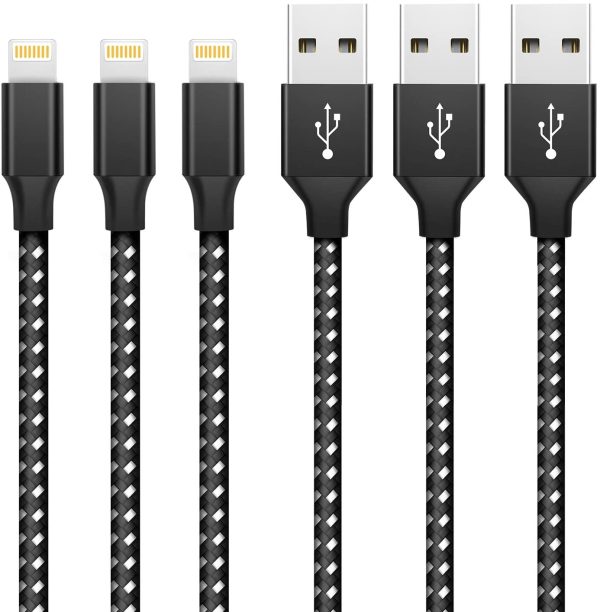 iPhone Charger Cable Lightning Cable 3Pack 3FT/1M Nylon Braided Fast Charging & Sync iPhone Charger Wire Compatible with iPhone XS/XR/X/8/8 Plus/7/6/6 plus/5/5S, iPad Pro/Air/mini and More - Image 5