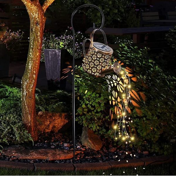 Solar Watering Can Lights for Outdoor Garden, Plum Blossom Garden Waterproof 36pcs Led Highlight Warm White Light Garden Lamps (with Bracket and Garden Cable Ties) - Image 4