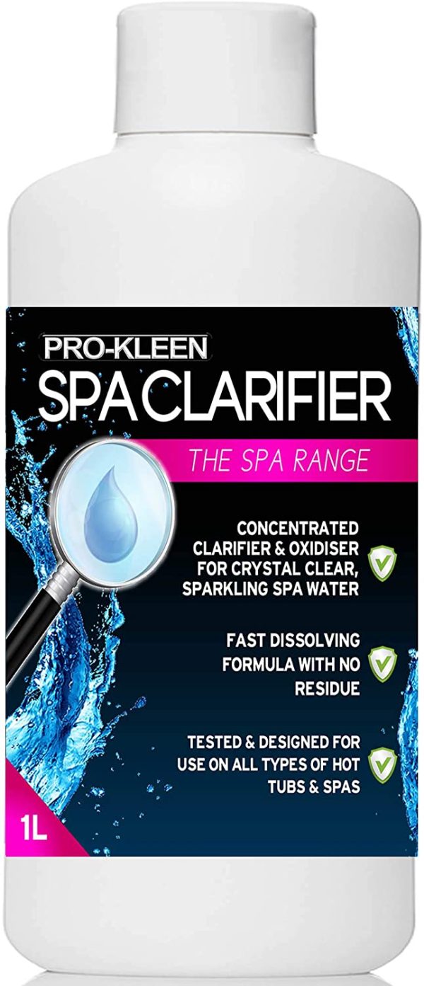 Pro-Kleen MY1437 Hot Tub, Pool & Spa Filter Cartridge Cleaner 5L-10 Treatments & MY1611 Spa Clarifier-Achieve Brilliant, Sparkling Water-Improves Filter Performance & Efficiency 1L, Clear - Image 2