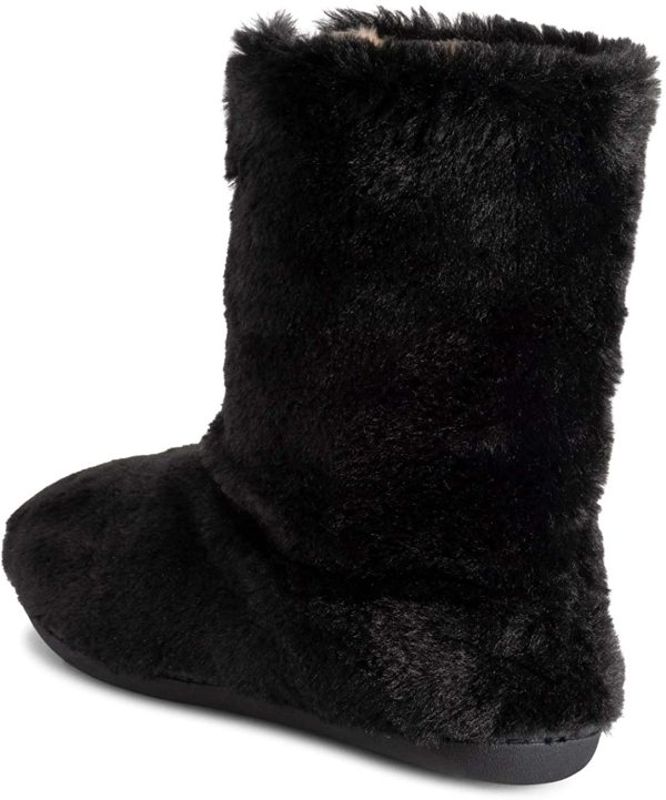 Polar Womens Memory Foam Zipper Faux Fur Covered Rubber Sole Indoor Outdoor Cosy Luxury Boot Slippers - Image 3