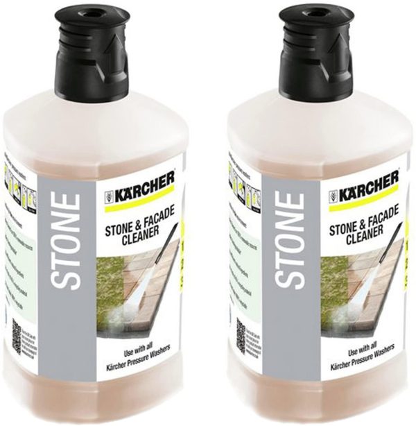 Karcher Genuine Stone & Facade Cleaner Plug 'n' Clean 3 in 1 Detergent (1 Litre, Pack of 2) - Image 2