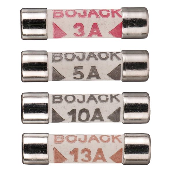 BOJACK 4 Values 64 pcs 3 5 10 13 A amp 240 V Volt Household Mains Plug Fuse 6.3x25 mm 0.25x1Inch BS1362 Ceramic Tube Cartridge Fuses Assortment Kit packag in a Clear Plastic Box - Image 2