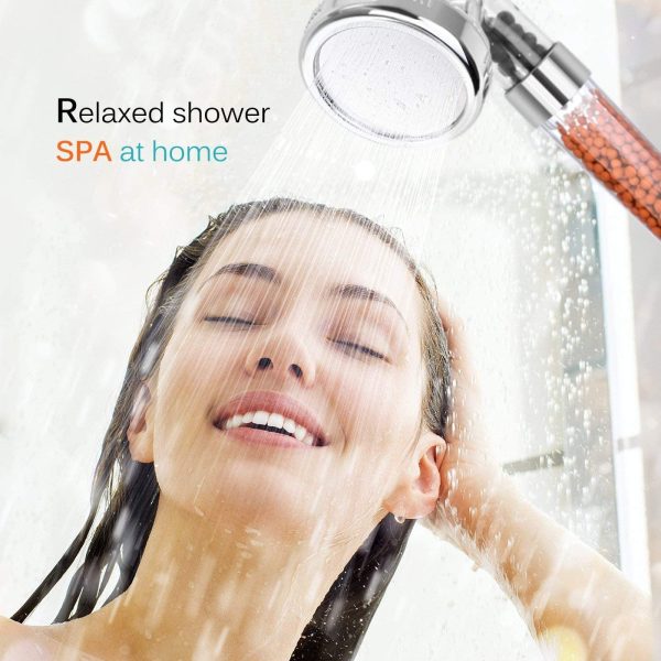 Ionic Shower Head Handheld High Pressure Water Saving 3 Modes Adjustable Filter Showerhead for Hard Water Low Water Pressure Contains Additional Replaceable Stone - Image 6