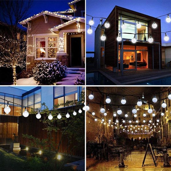 Solar String Lights Garden, 22FT 30LED Solar String Lights Waterproof Crystal Ball LED Fairy Lights Outdoor/Indoor Solar Powered Lights, Decorative Lighting for Home, Garden, Party, Festival,Christmas - Image 2