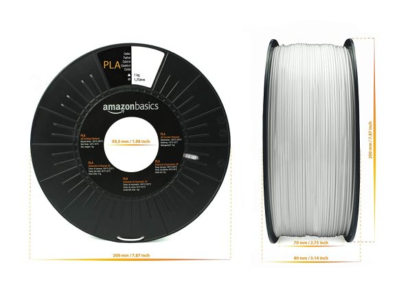 Amazon Basics PLA 3D Printer Filament, 1.75mm, Black, 1 kg per Spool, 3 Spools - Image 2