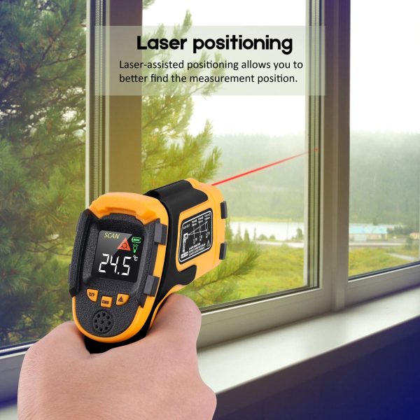 Infrared Thermometer Non-Contact Digital Laser Temperature Gun Color Display -58?H??1112?H(-50?桫600??) Adjustable Emissivity - for Cooking/BBQ/Freezer/Food/Fridge - Meat Thermometer Included