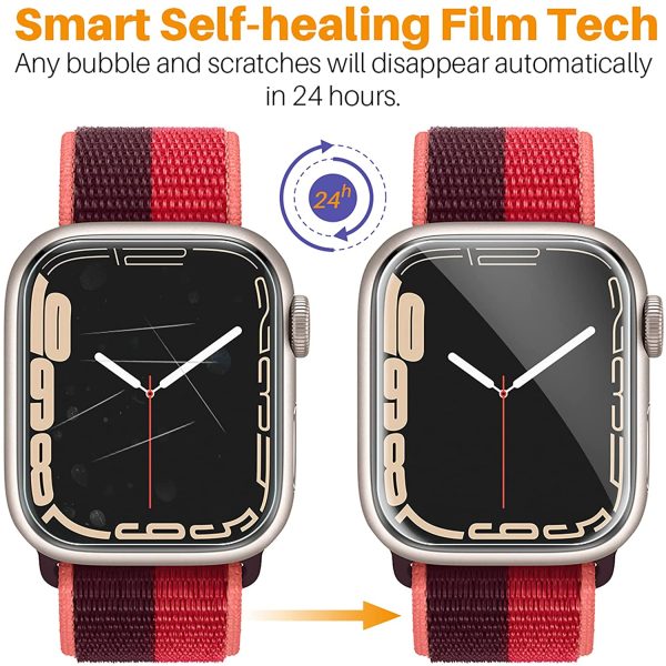 LK for Apple Watch Series 7 45mm Screen Protector 6 Pack Screen Protector Compatible with Apple Watch Series 7 45mm, High Definition, Bubble Free, Clear Flexible TPU Film