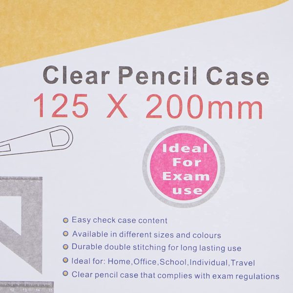 Ark Pencil Case PVC Coloured Zip 200x125mm Clear Assorted Ref : 33645 - Image 4