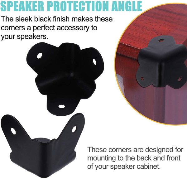 16pcs Speaker Cabinet Protectors Ampliefer Cabinet Corner Guard Protector Rounded Metal Corner Protector - Image 3