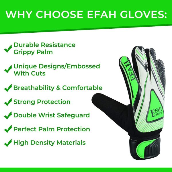 EFAH SPORTS Football Goalkeeper Gloves For Boys kids children adult Soccer Goalie Gloves Protection Super Grip Palms - Image 6