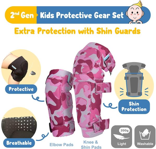 Innovative Soft Knee Pads and Elbow Pads for Children | Kids Knee and Elbow Pads w/Bike Gloves and Mesh Bag | Comfortable & CSPC Certified Kids Knee Pads | Bike Roller-Skate Skateboard Boys Girls - Image 4