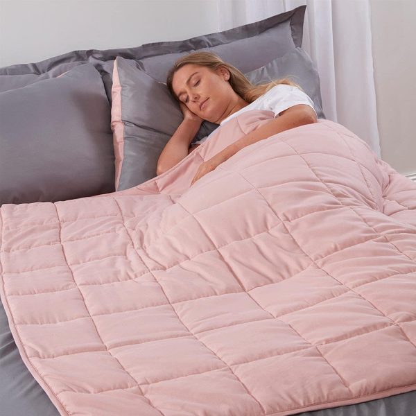 Weighted Blanket 4 kg for Therapy Sensory Anxiety Autism Insomnia Stress Relief - Blush Pink - 125 x 150 cm, 4 kg(9 lb) - Image 2