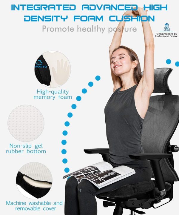 Seat Cushion Memory Foam Cushions for Coccyx Tailbone Sciatica Pain Relief Orthopedic Car Seat Cushion Pads Lower Back Support for Office Seat Wheelchair Chair Car Seat Wheelchair (Black)?? - Image 6