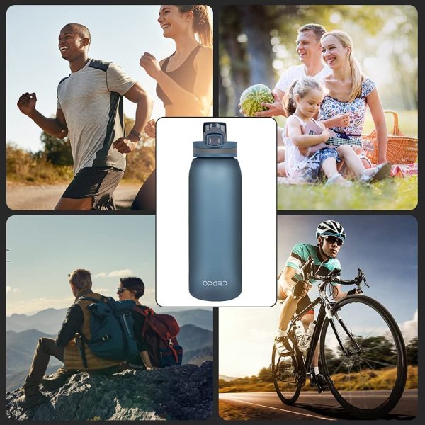 Opard Sports Water Bottle, 900ml BPA Free Non-Toxic Tritan Plastic Drinking Bottle with Leak Proof Flip Top Lid for Gym Yoga Fitness Camping - Image 6