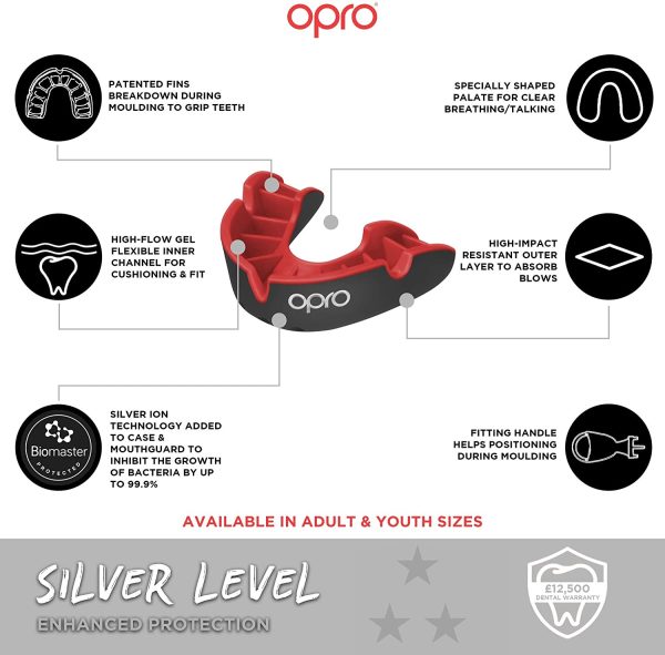 Opro Silver Level Mouthguard | Gum Shield for Rugby, Hockey, MMA and other Contact and Combat Sports - Image 4