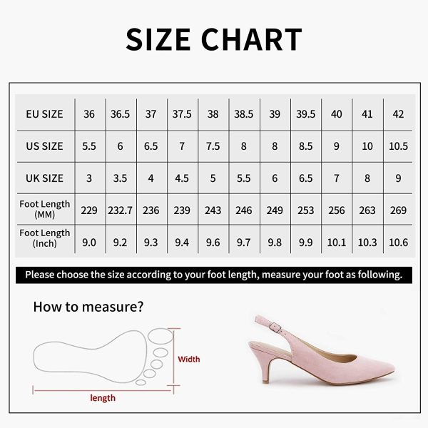 Greatonu Womens Pointed Toe Slingback Dress Court Shoes