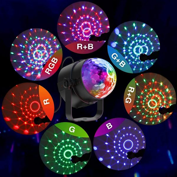 Party Lights Magic Lamp Remote Control Sound Activated RGB Disco Lights Disco Lamp Stage Lights Rotating Disco Ball for KTV, DJ, Party, Disco, Christmas, Bar, etc UK Plug- 2 Pack - Image 3