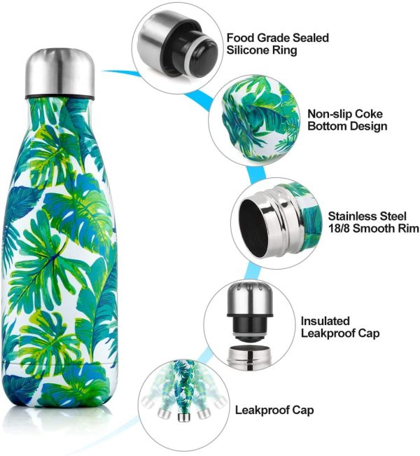 Lalafancy Stainless Steel Water Bottle Insulated Double Walled Vacuum Flasks Drinks Bottle Keep 12 Hours Hot & 24 Hours Cold - Leak Proof BPA Free - 350/500/750ml - Image 6