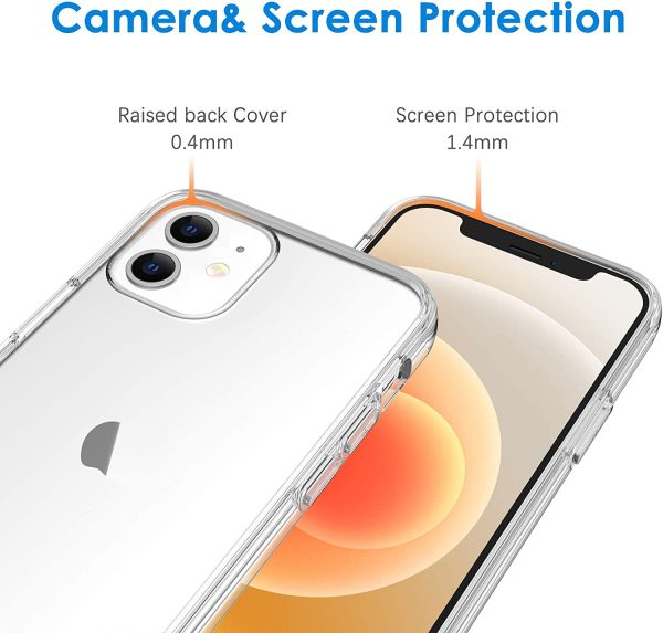 JETech Case for iPhone 12 / 12 Pro 6.1-Inch, Shockproof Bumper Cover, Anti-Scratch Clear Back, HD Clear - Image 3