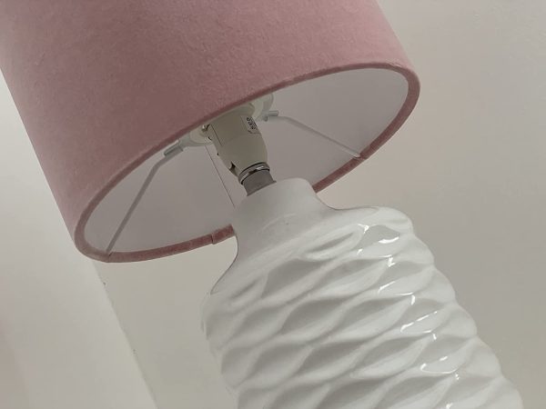 Blush Pink Velvet Drum Lampshade - Image 9