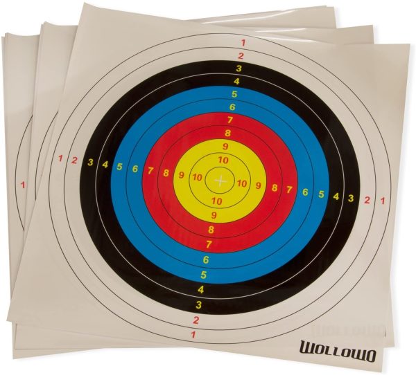 Pack of 20 Wollowo Archery & Crossbow Paper Target Faces 42x42cm