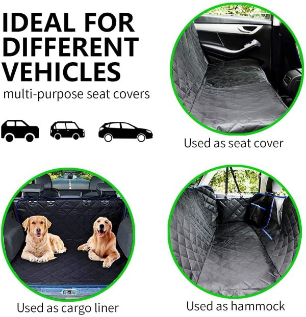 SUPSOO Dog Seat Cover for Back Seat Waterproof Durable Anti-Scratch Nonslip Pet Protection Dog Travel Hammock with Mesh Window and Side Flaps for Cars Trucks SUV - Image 5