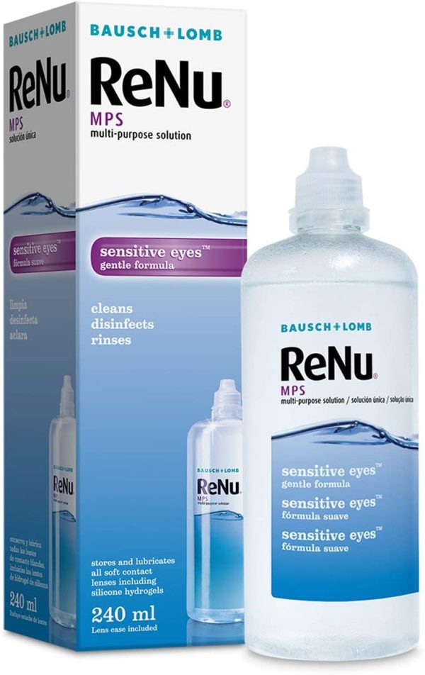 ReNu Multi-Purpose Contact Lens Solution 240ml - For Soft Contact Lenses for Comfortable Wear - Gentle on Sensitive Eyes - Clean,Disinfect,Rinse,Lubricate and Store your Lenses - Lens Case Included - Image 2