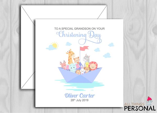 Personalised Boys Christening Card Godson Son Grandson Brother Nephew Congratulations - Image 5