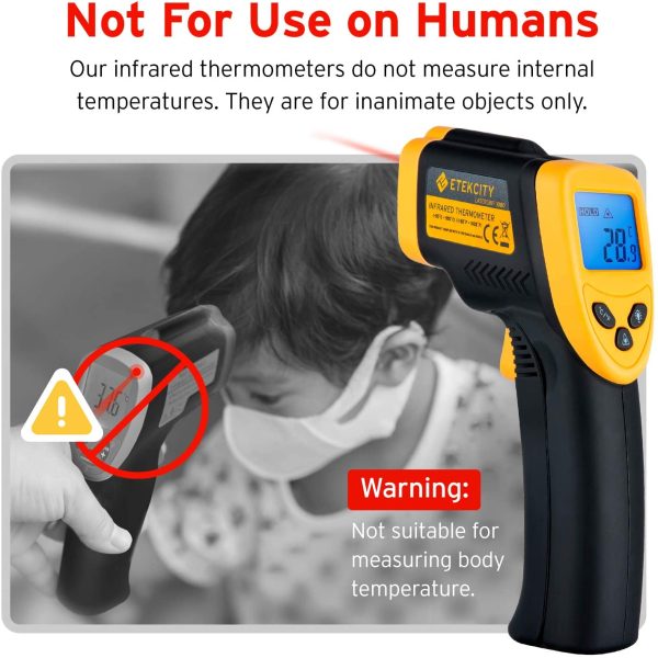 Etekcity Infrared Thermometer Non-Contact Digital Laser Temperature Gun,-50??C ~ 550??C ( -58??F~1022??F ) with LCD Display, for Cooking/Pizza Oven/BBQ/Fridge, (Not for Human), Lasergrip 1080