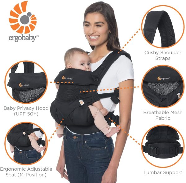 Ergobaby Baby Carrier for Toddler, 360 Cool Air Carbon Grey, 4-Position Ergonomic Child Carrier and Backpack - Image 2