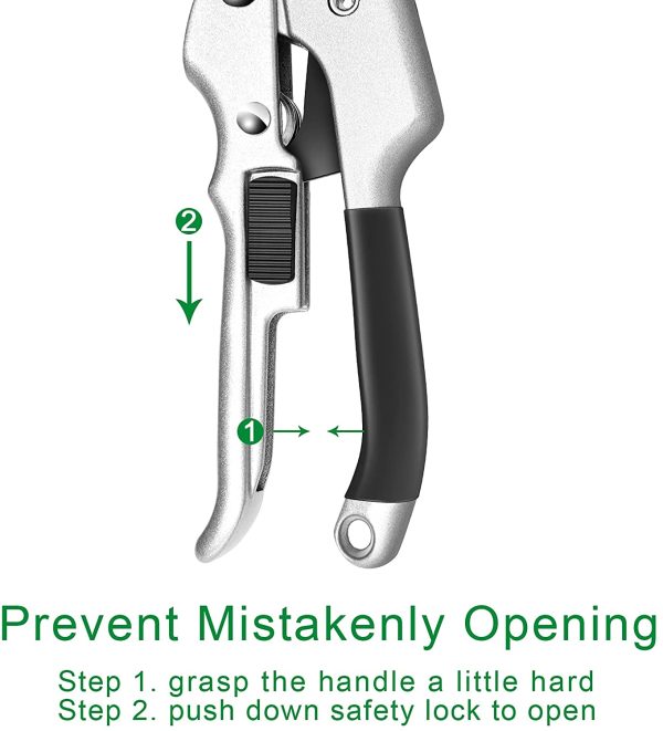 JYWYBF Garden Secateurs, Professional Pruning Shears with Sharp and Stainless Steel Blade, Non-slip Handle, Garden Scissors, Bypass Secateurs