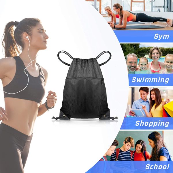 CHEPULA Drawstring Gym Bag, Large Sports Backpack String Swim Drawstring PE Bags for Women Men, Travel Beach School Bag with Waterproof for Kids,Boys,Girls?? - Image 5