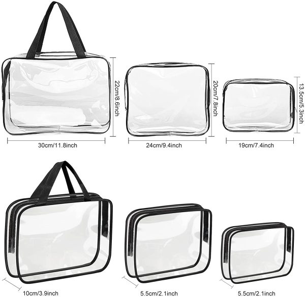 Clear Toiletries Bag, Funnasting 3 in 1 Waterproof Toiletry Travel Bag Clear PVC Travel Bag Wash Bag Makeup Bag Travel Business Bathroom for Men, Women and Kids - Image 2