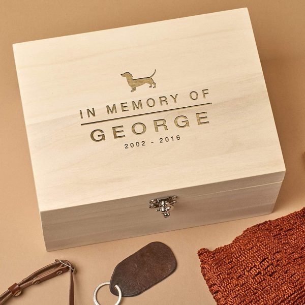 Personalised Wooden Dog, Cat, Rabbit, Hamster, Horse, Pet Memorial Keepsake Box - In Memory Of