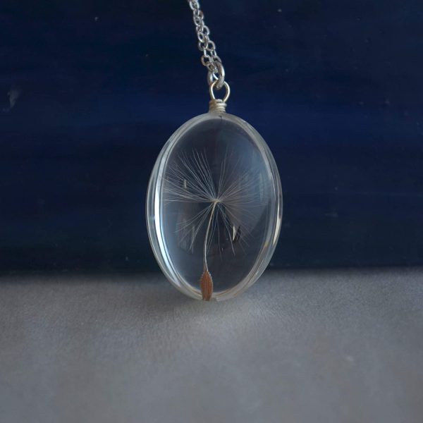 Dandelion Make a Wish Real Flowers Pendant 925 Sterling Silver Necklace - Image 9