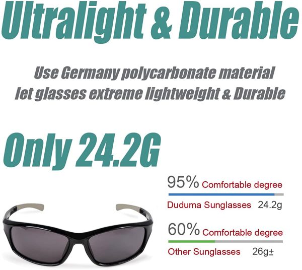 Duduma Polarised Sports Mens Sunglasses for Ski Driving Golf Running Cycling Tr90 Superlight Frame Design for Mens and Womens - Image 6