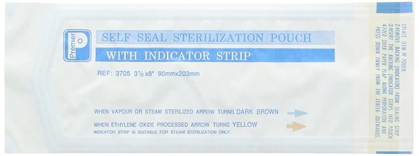 Premier 3705 Clear View Sterilisation Pouche 90Mmx203Mm (Pack of 200)