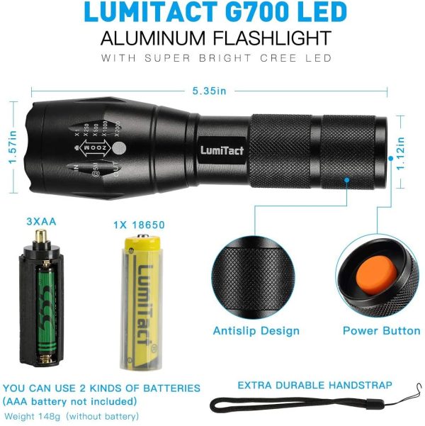 G700 Led Torch Rechargeable Super Bright CREE Led Tactical Flashlight 2000 Lumen Zoomable Handheld Torches for Camping Hiking Emergency - Image 2