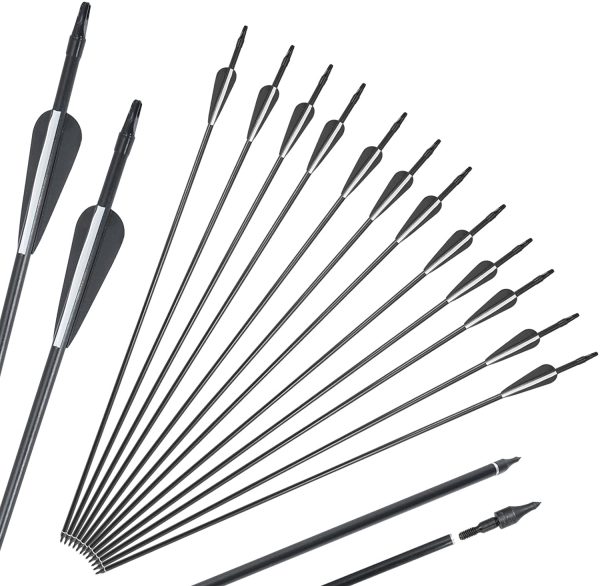 10pcs 30inch Archery Carbon Arrows Hunting Targeting Arrows with Replaceable Broadhead Nock for Beginner Hunting Shooting Practice - Image 5