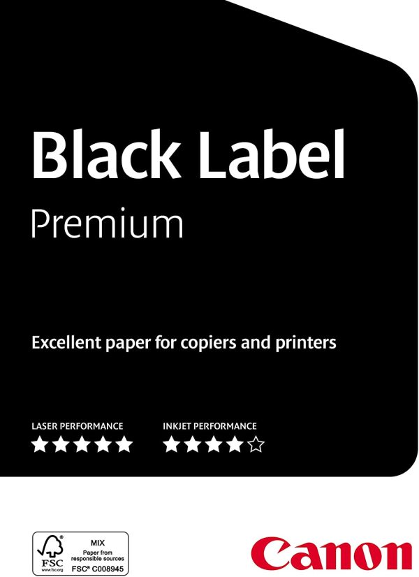 Black Label Premium A4 75gsm FSC White (1 x 500 Sheets) Copier/Laser/Inkjet Paper